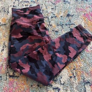 lululemon athletica Pink and Black Camo Leggings